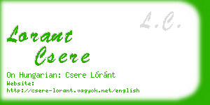 lorant csere business card