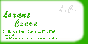 lorant csere business card